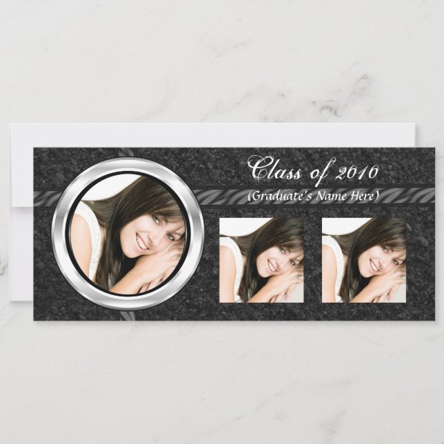 Cualquie invitación negra de la graduación de (Anverso)