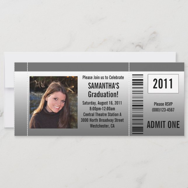 Cualquier año~ Invitación a la fiesta de graduació (Anverso)