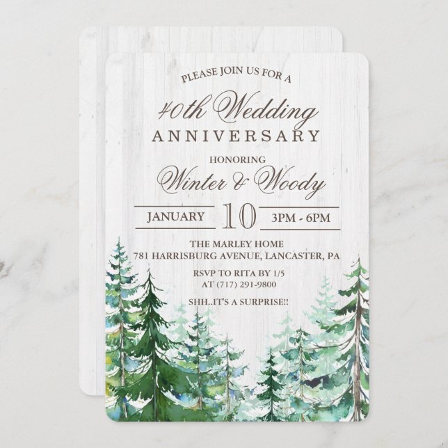 CUALQUIER AÑO - Invitación Aniversario de Boda Rús (Anverso / Reverso)