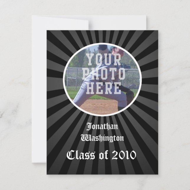 Cualquier año~ Invitación de graduación de Black S (Anverso)