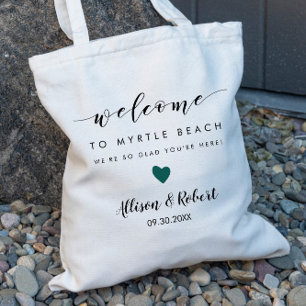 Cualquier bolsa de bienvenida de la boda de destin