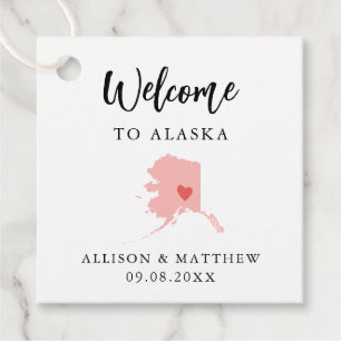 Cualquier color Alaska Boda etiqueta de bienvenida
