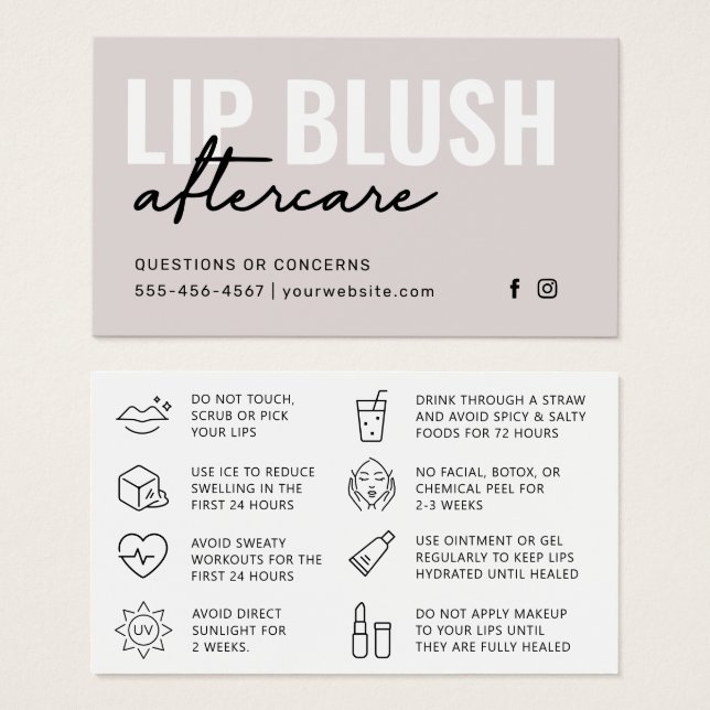 Cualquier color crema moderna Lip Rubor Tattoo Aft (Anverso y reverso)