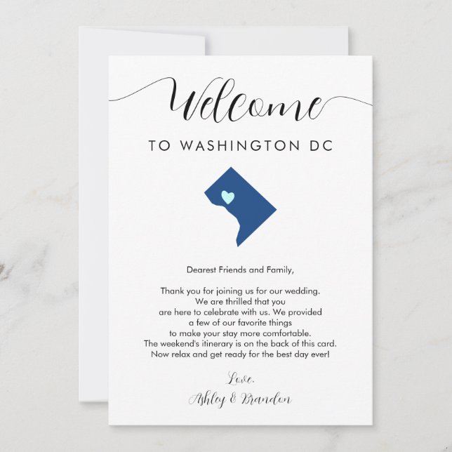 Cualquier color de bienvenida a Boda de Washington (Anverso)