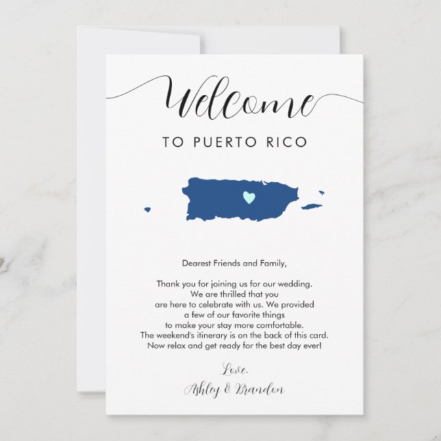 Cualquier color de bienvenida Boda de Puerto Rico (Anverso)