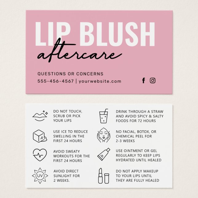 Cualquier color Moderno Lip Rosa Rubor Tattoo Afte (Anverso y reverso)