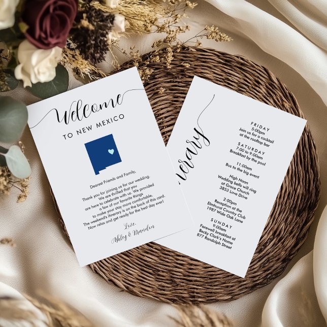 Cualquier color Nuevo México Boda Bienvenido Itine (Subido por el creador)