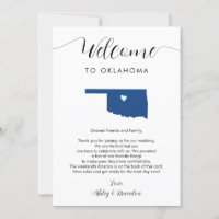 Cualquier color Oklahoma Boda Bienvenida Itinerari