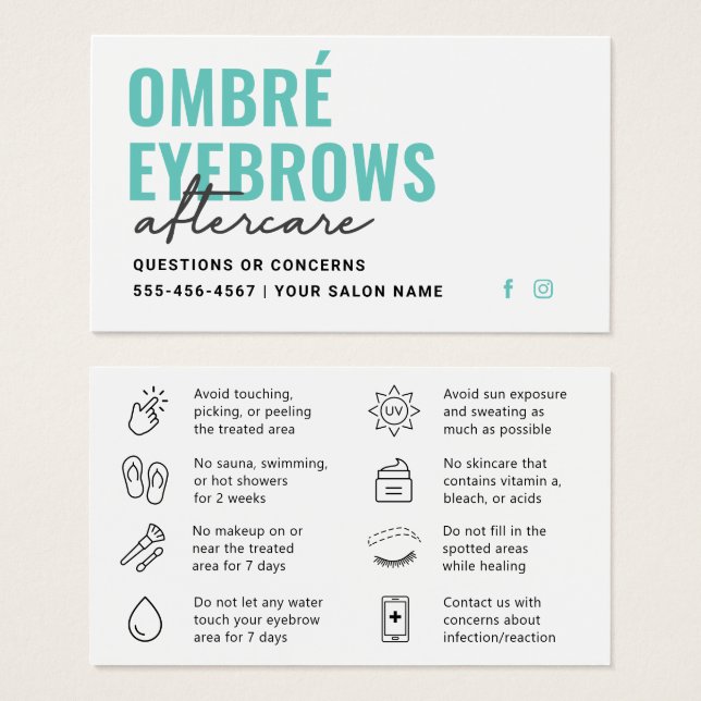 Cualquier color Ombre Polvo Brows Consejo de postc (Anverso y reverso)