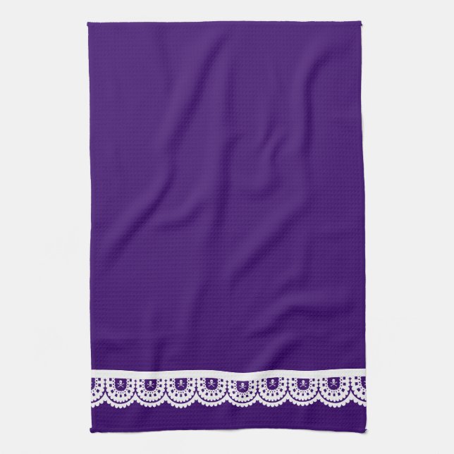 ¡CUALQUIER COLOR! Toalla de té de encaje de cráneo (Vertical)