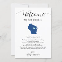 Cualquier color Wisconsin Boda Bienvenida Itinerar