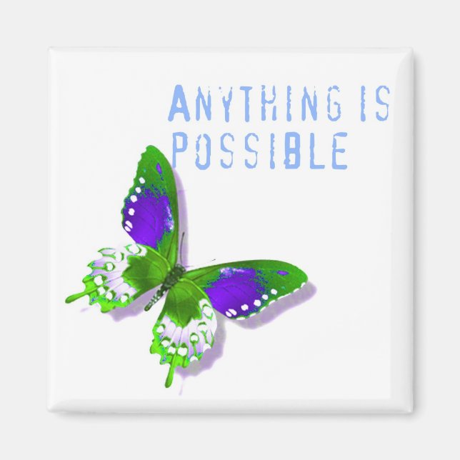 Cualquier cosa de mariposa es posible imán (Frente)