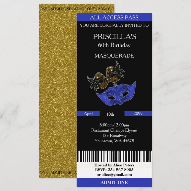 cualquier edad, 60 años, Invitación a la mujer de  (Anverso / Reverso)