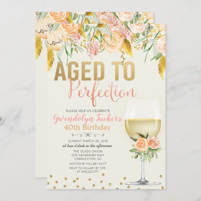 CUALQUIER EDAD - Adultos por perfección Invitación (Anverso / Reverso)