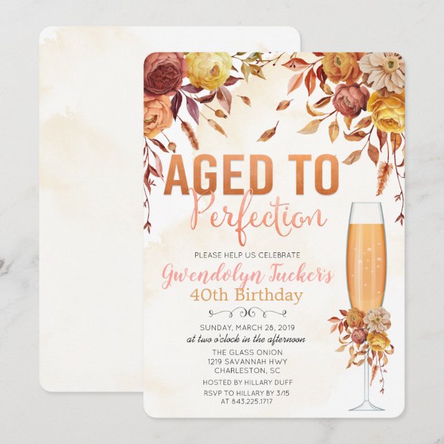 CUALQUIER EDAD - Adultos por perfección Invitación (Anverso / Reverso)