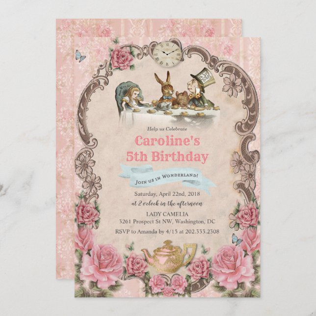 CUALQUIER EDAD - Alicia en la invitación al cumple (Anverso / Reverso)