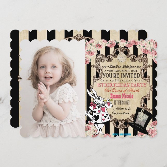 CUALQUIER EDAD - Alicia en la invitación al cumple (Anverso / Reverso)