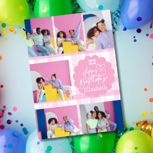 Cualquier edad Feminine Pink 7 Collage de fotos Cu