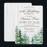 CUALQUIER EDAD - Invitación a la fiesta de cumplea<br><div class="desc">Árboles acuarelas Fir Pine</div>
