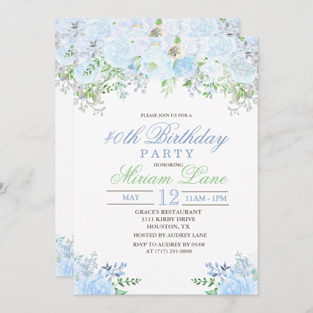 CUALQUIER EDAD - Invitación a la fiesta de cumplea (Anverso / Reverso)