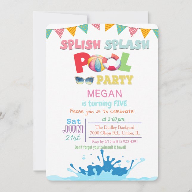 CUALQUIER EDAD - Invitación a la Fiesta de Piscina (Anverso)