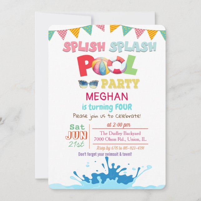 CUALQUIER EDAD - Invitación a la Fiesta de Piscina (Anverso)
