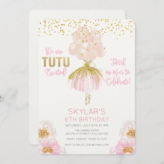 CUALQUIER EDAD - Invitación al cumpleaños de Balle (Anverso / Reverso)