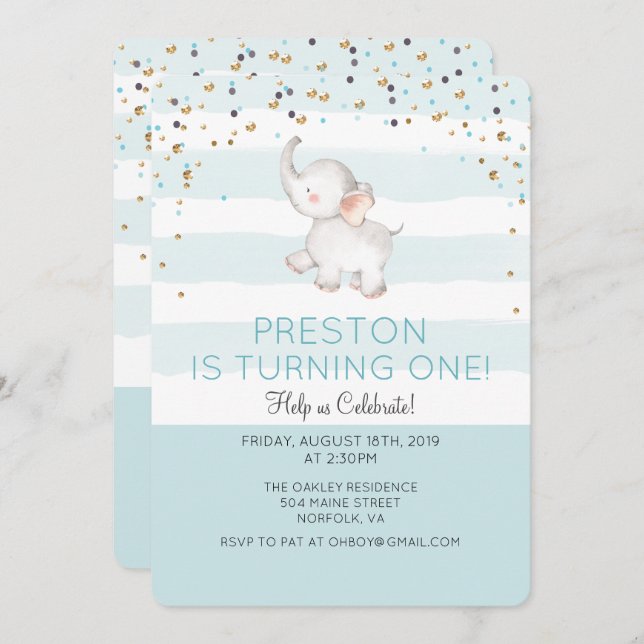 CUALQUIER EDAD - Invitación al cumpleaños de Eleph (Anverso / Reverso)