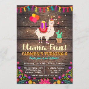 CUALQUIER EDAD - Invitación al cumpleaños de Llama