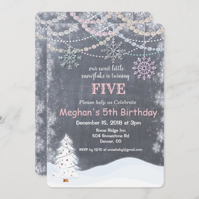 CUALQUIER EDAD - Invitación al cumpleaños de Snowf (Anverso / Reverso)