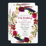CUALQUIER EDAD - Invitación de cumpleaños de Borgo<br><div class="desc">Invitación de cumpleaños de Borgoña Floral</div>