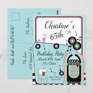 Cualquier edad, invitación de cumpleaños de Diner 