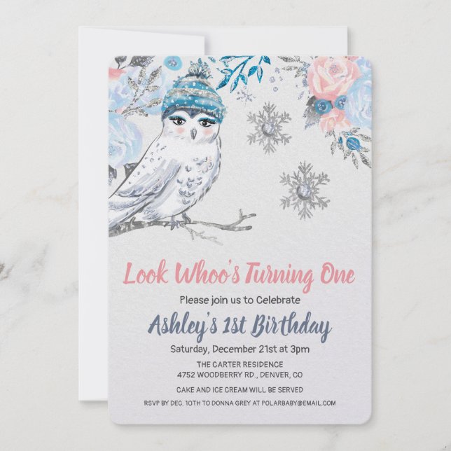 CUALQUIER EDAD - Invitación de cumpleaños floral d (Anverso)
