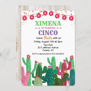 CUALQUIER EDAD - Invitación de Fiesta Cactus de cu