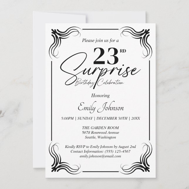 Cualquier edad Invitación simple a los cumpleaños  (Anverso)