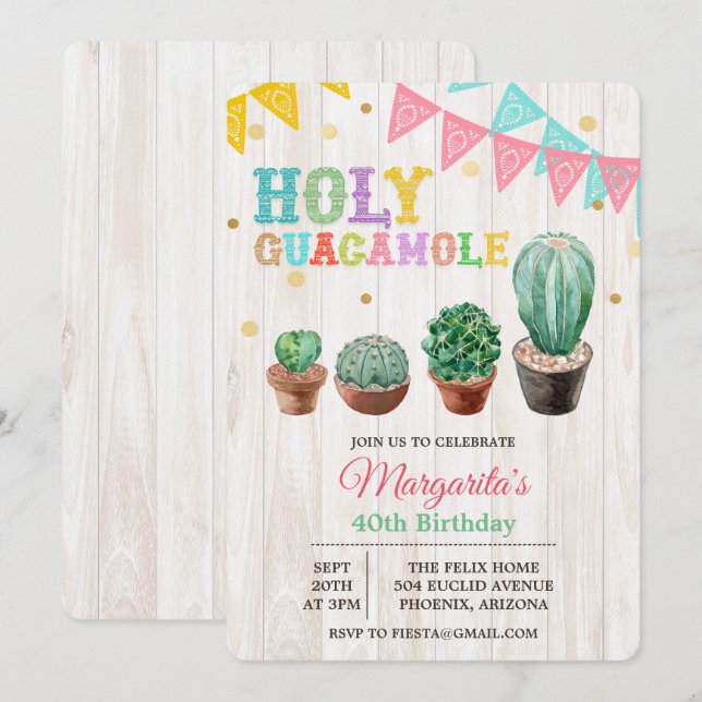 CUALQUIER EDAD - Tarjeta de Invitación de Cumpleañ (Anverso / Reverso)