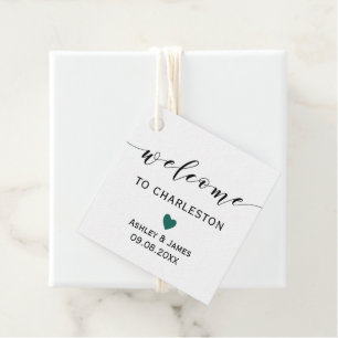 Cualquier etiqueta de regalo de bienvenida de Boda