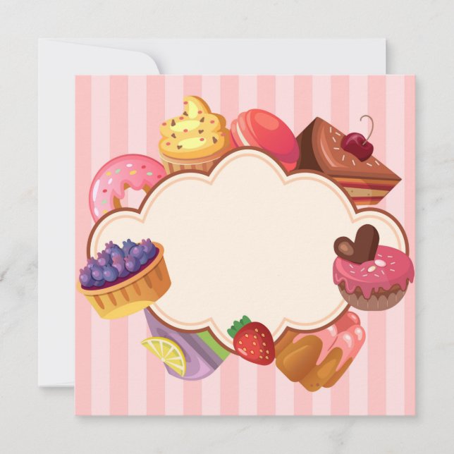 Cualquier evento dulce invitación (Anverso)