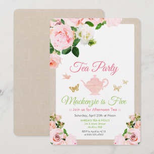 CUALQUIER EVENTO - Invitación a Fiesta de Té Flora