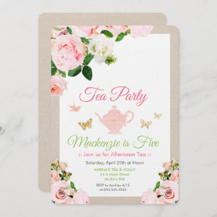 CUALQUIER EVENTO - Invitación a una fiesta de té c