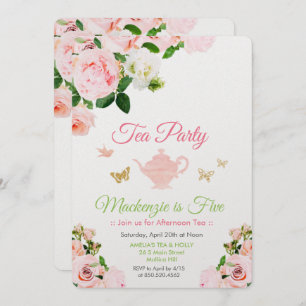 CUALQUIER EVENTO - Invitación a una fiesta de té c