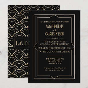 CUALQUIER EVENTO - Invitación Art Déco de la Gran 