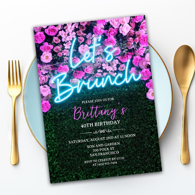 CUALQUIER EVENTO - Invitación Floral de Brunch Neo (Subido por el creador)