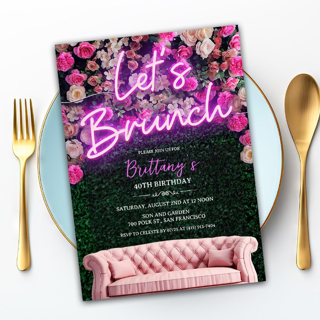 CUALQUIER EVENTO - Invitación floral de Neon Brunc (Subido por el creador)