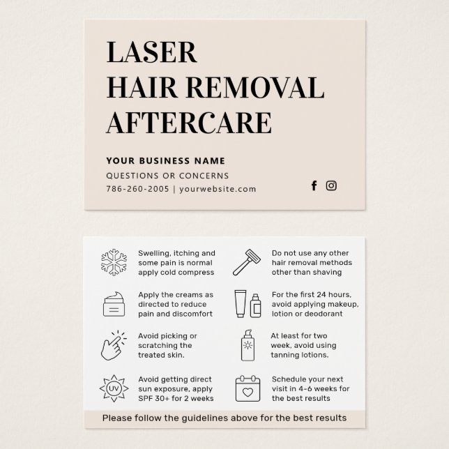 Cualquier extracción del pelo láser color IPL Tarj (Anverso y reverso)