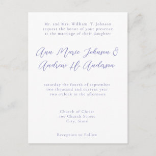 Cualquier invitación color azul perwinkle Boda