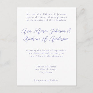 Cualquier invitación color azul perwinkle Boda