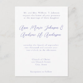 Cualquier invitación color azul perwinkle Boda