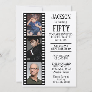 Cualquier invitación de cumpleaños de edad con fot