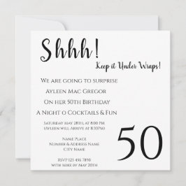 Cualquier Invitación de cumpleaños sorpresa de eda